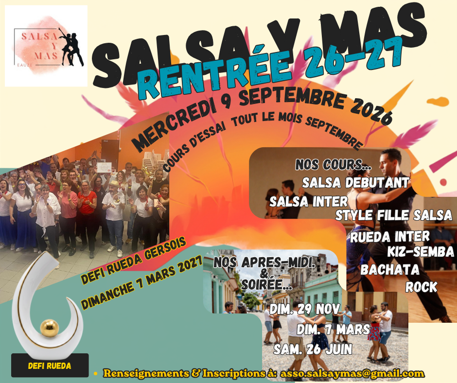 Rentrée pour les cours de danses latines de Salsa y Mas