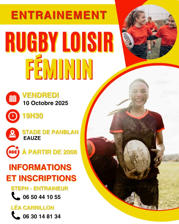 1ER ENTRAINEMENT DE RUGBY LOISIR FÉMININ