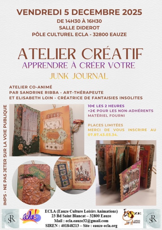 ATELIER CRÉATIF : APPRENDRE À CRÉER VOTRE JUNK JOURNAL