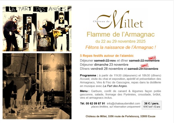 LA FLAMME DE L'ARMAGNAC AU CHÂTEAU DE MILLET