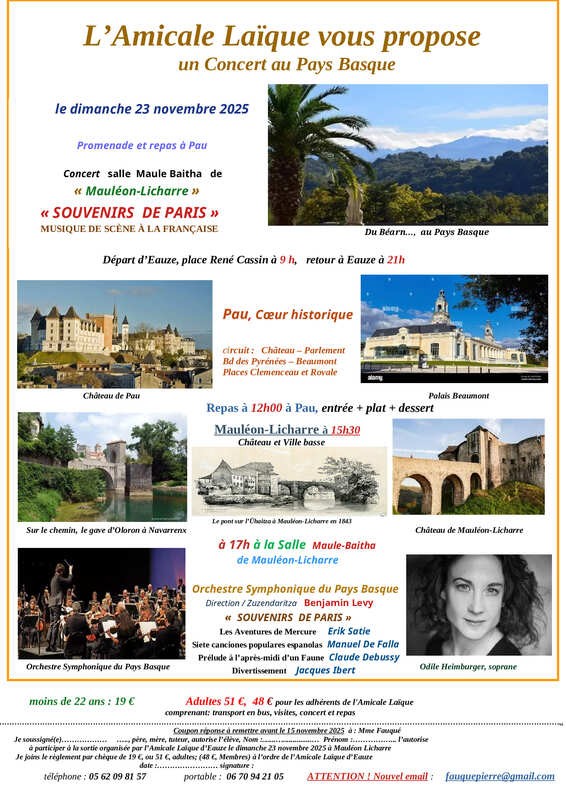 DÉPLACEMENT DE L'AMICALE LAÏQUE