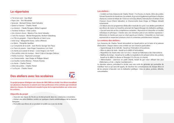 LA COMPAGNIE OPÉRA ÉCLATÉ PRÉSENTE "DES CHANSONS PLEIN LA TÊTE"