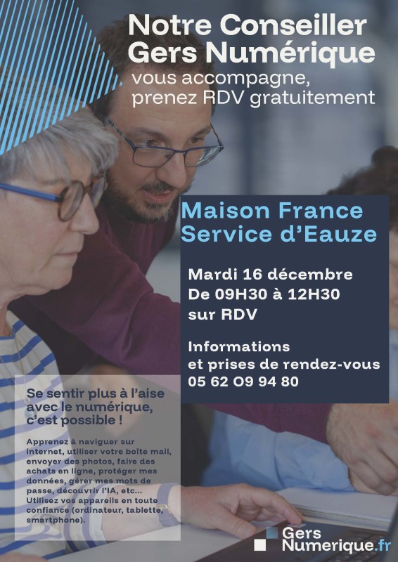 PERMANENCE ET ACCOMPAGNEMENT D’UN CONSEILLER GERS NUMÉRIQUE