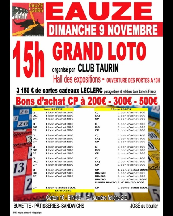 LOTO DU CLUB TAURIN ÉLUSATE