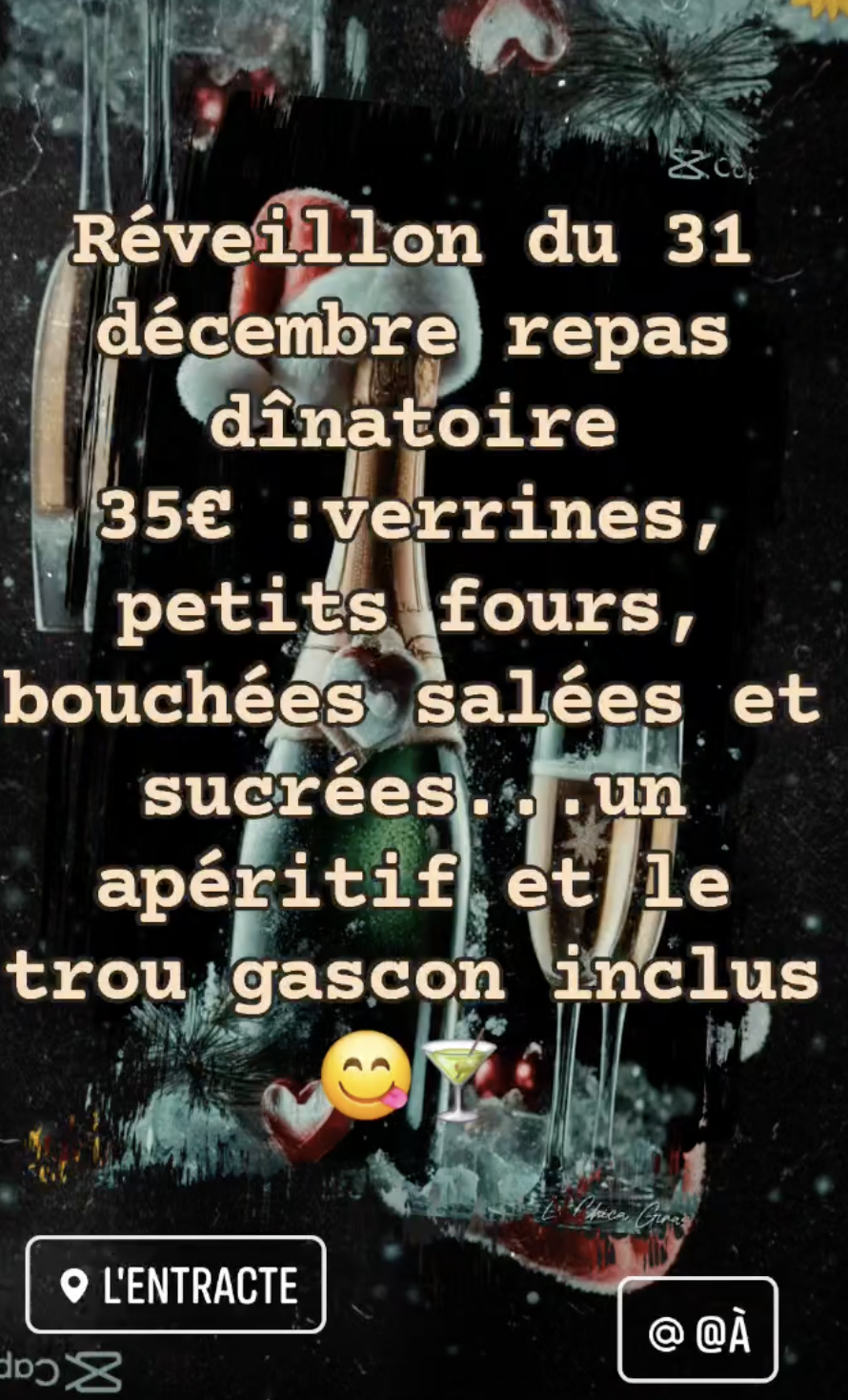 LES FÊTES DE FIN D'ANNÉE À L'ENTRACTE