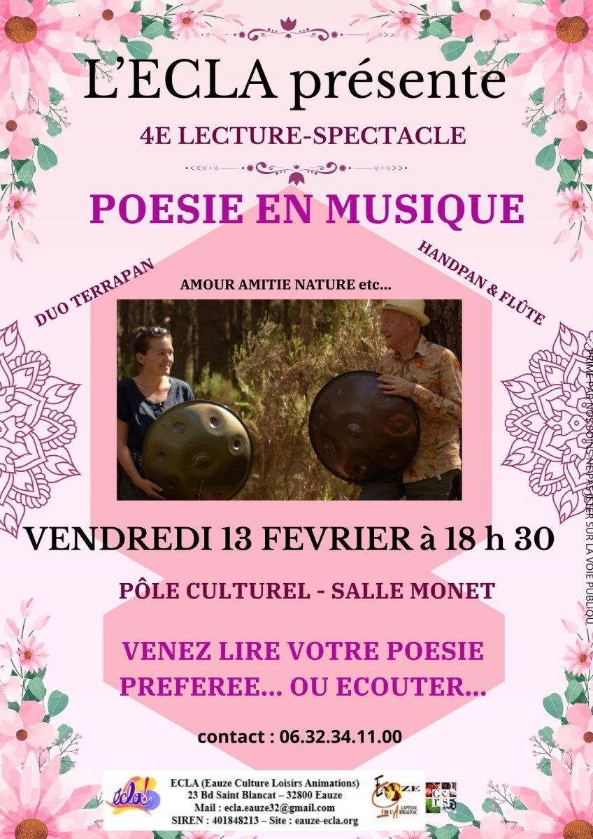 4e Lecture-Spectacle POÉSIE EN MUSIQUE