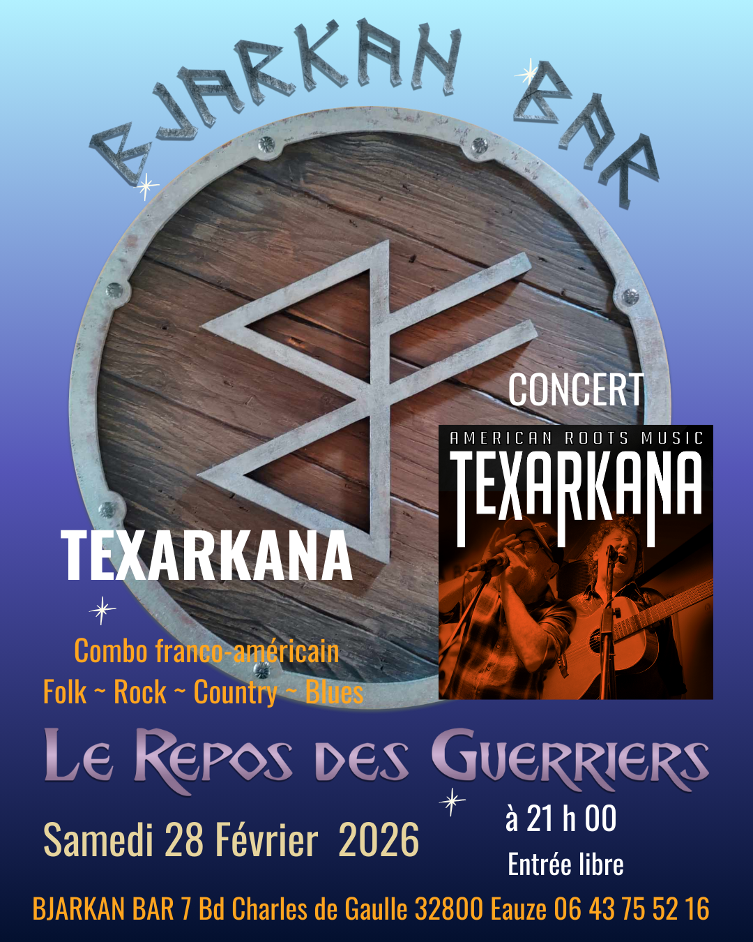 Texarkana en concert au Bjarkan Bar