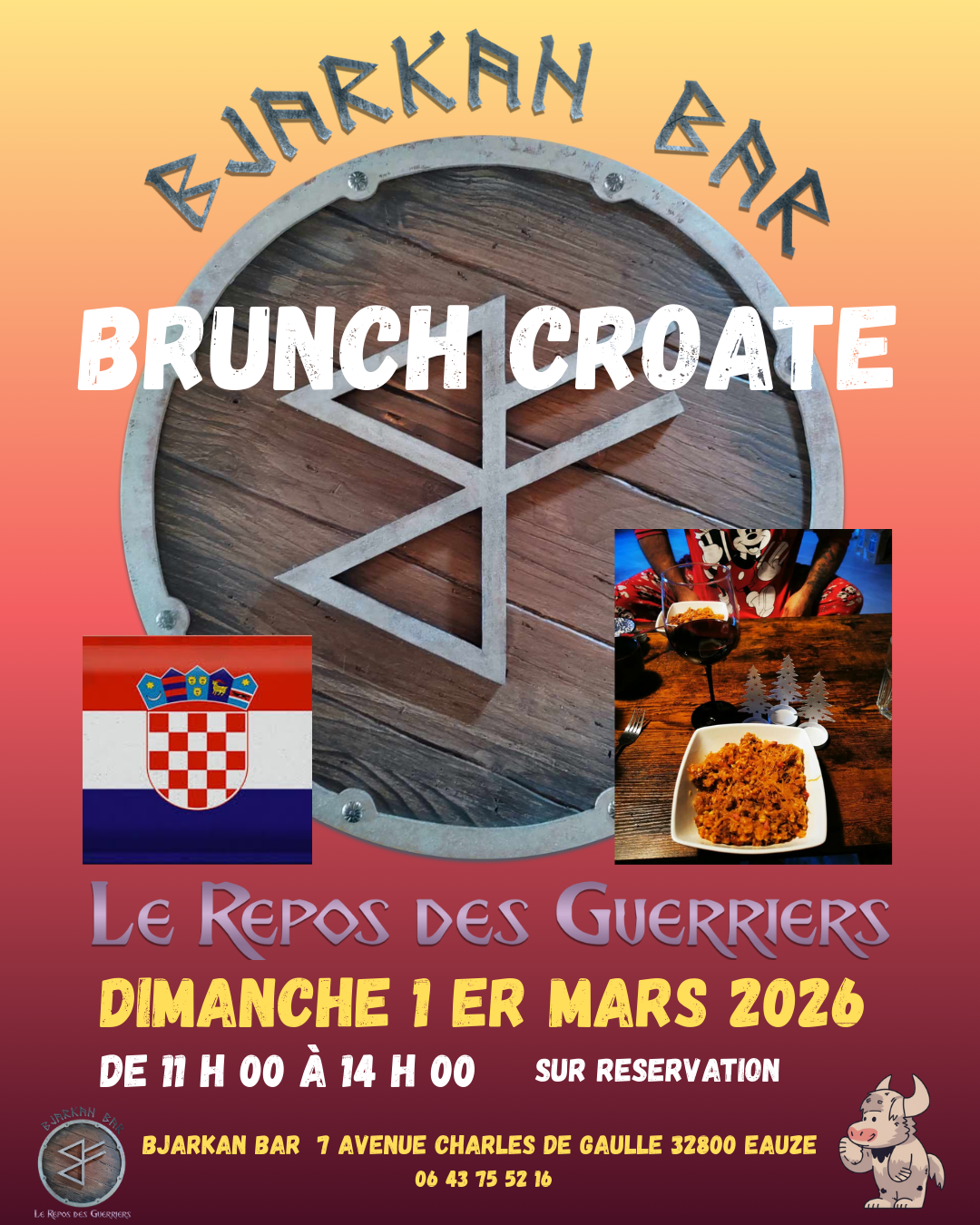 Brunch Croate sur réservation au Bjarkan bar