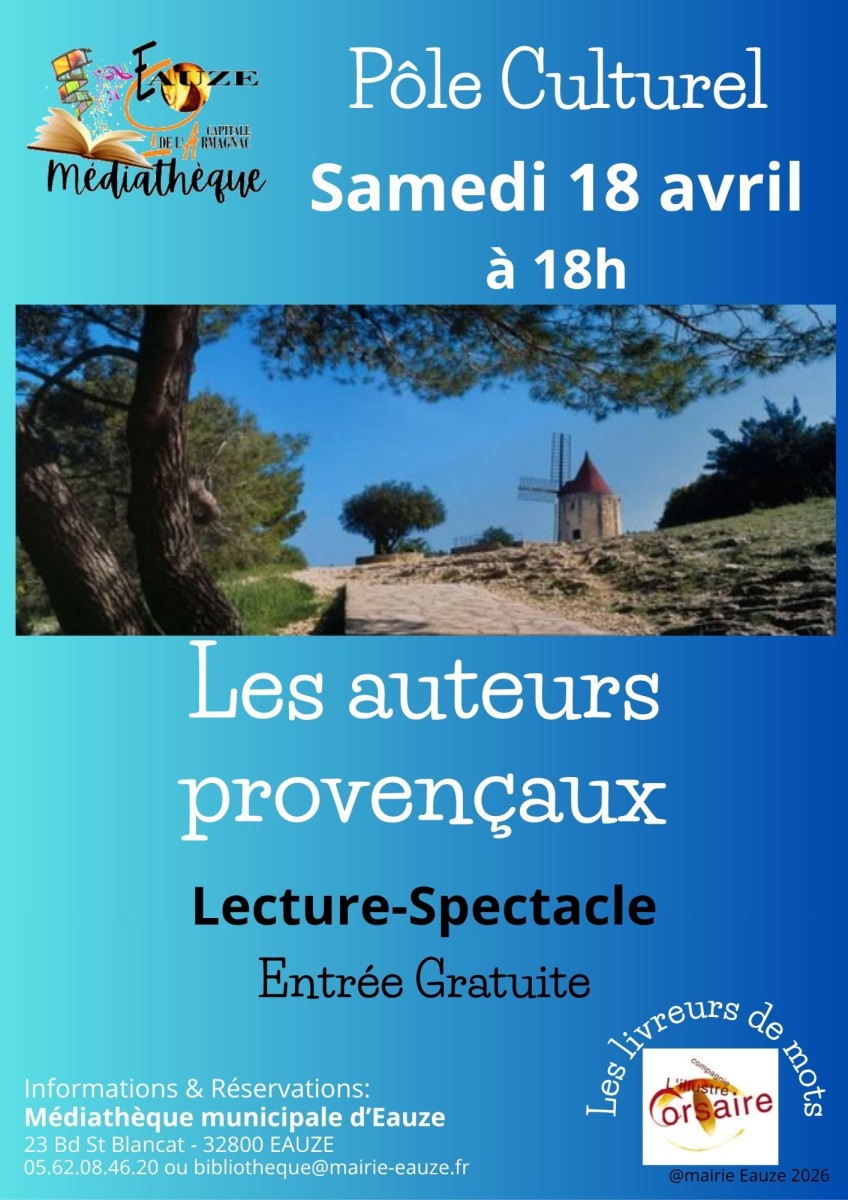 Lecture-Spectacle « Les auteurs provençaux » par la compagnie les livreurs de mots
