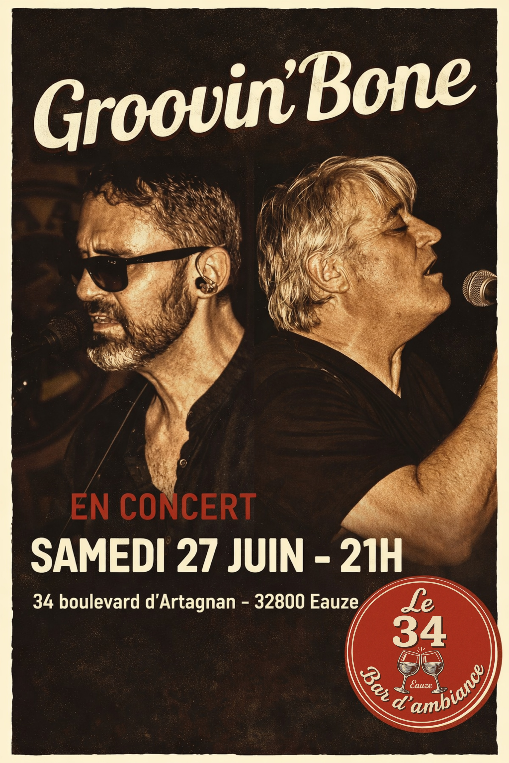 CONCERT DE GROOVIN'BONE AU BAR LE 34