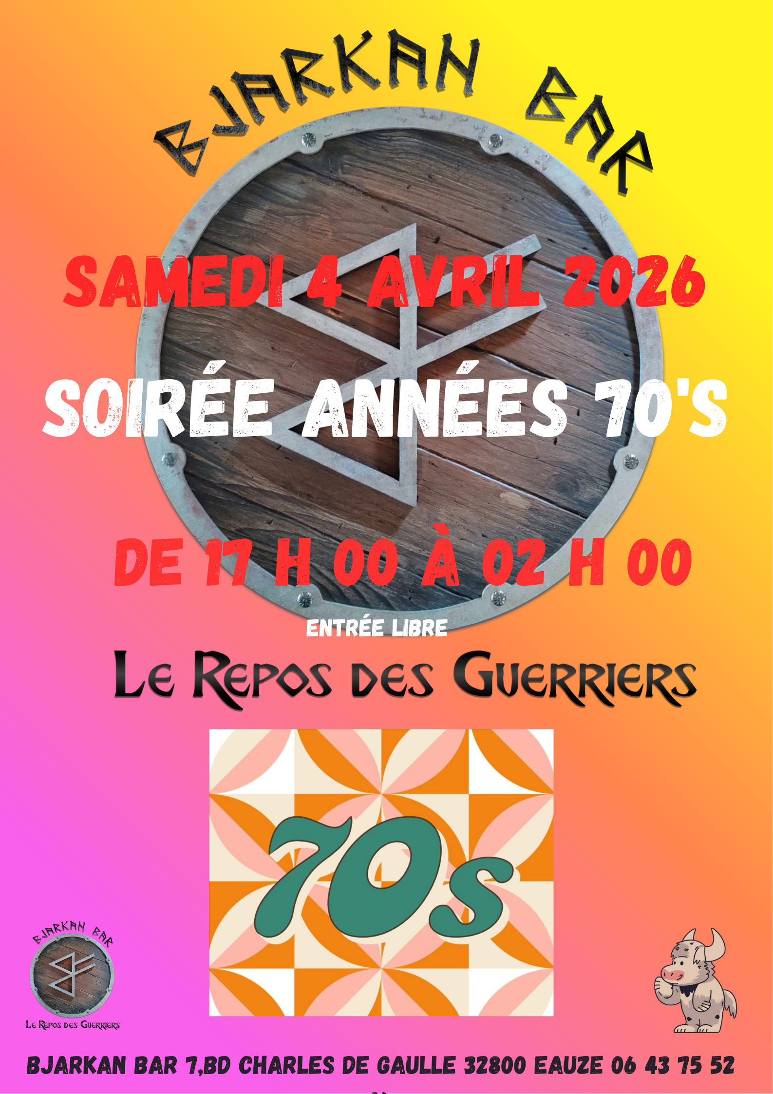 SOIRÉE ANNÉE 70'S AU BJARKAN BAR
