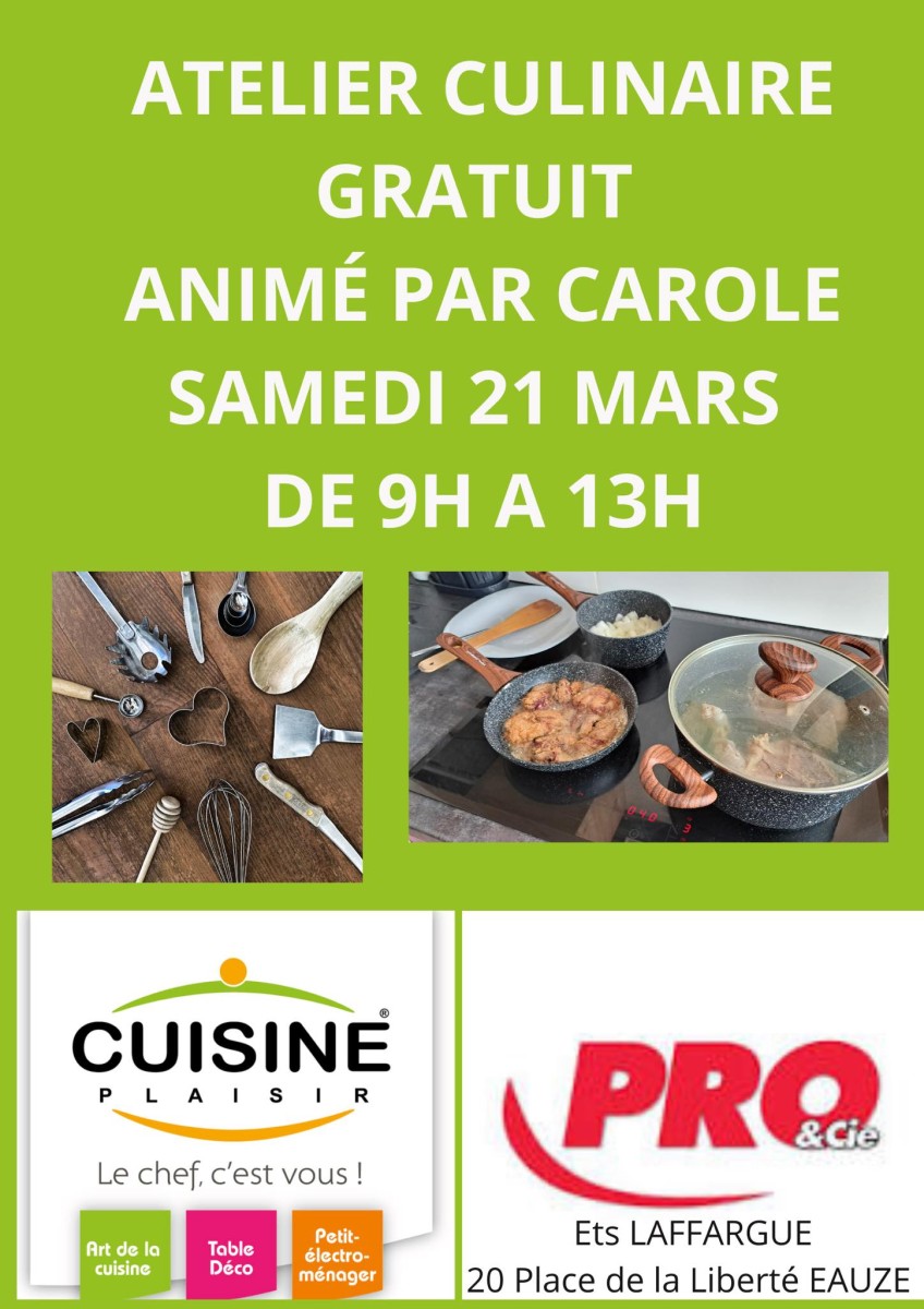 ATELIER CULINAIRE CHEZ PRO&CIE