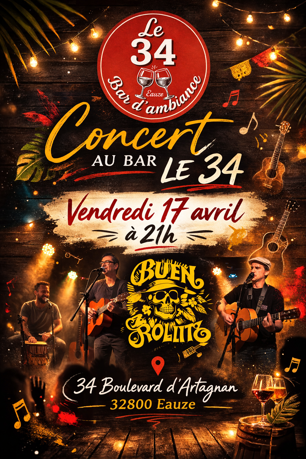 CONCERT DE BUEN ROLLITO AU BAR LE 34