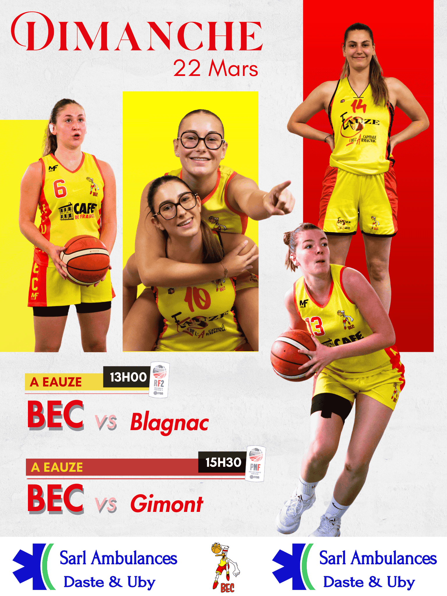 Basket Ball – jour de match – 22 MARS 2026