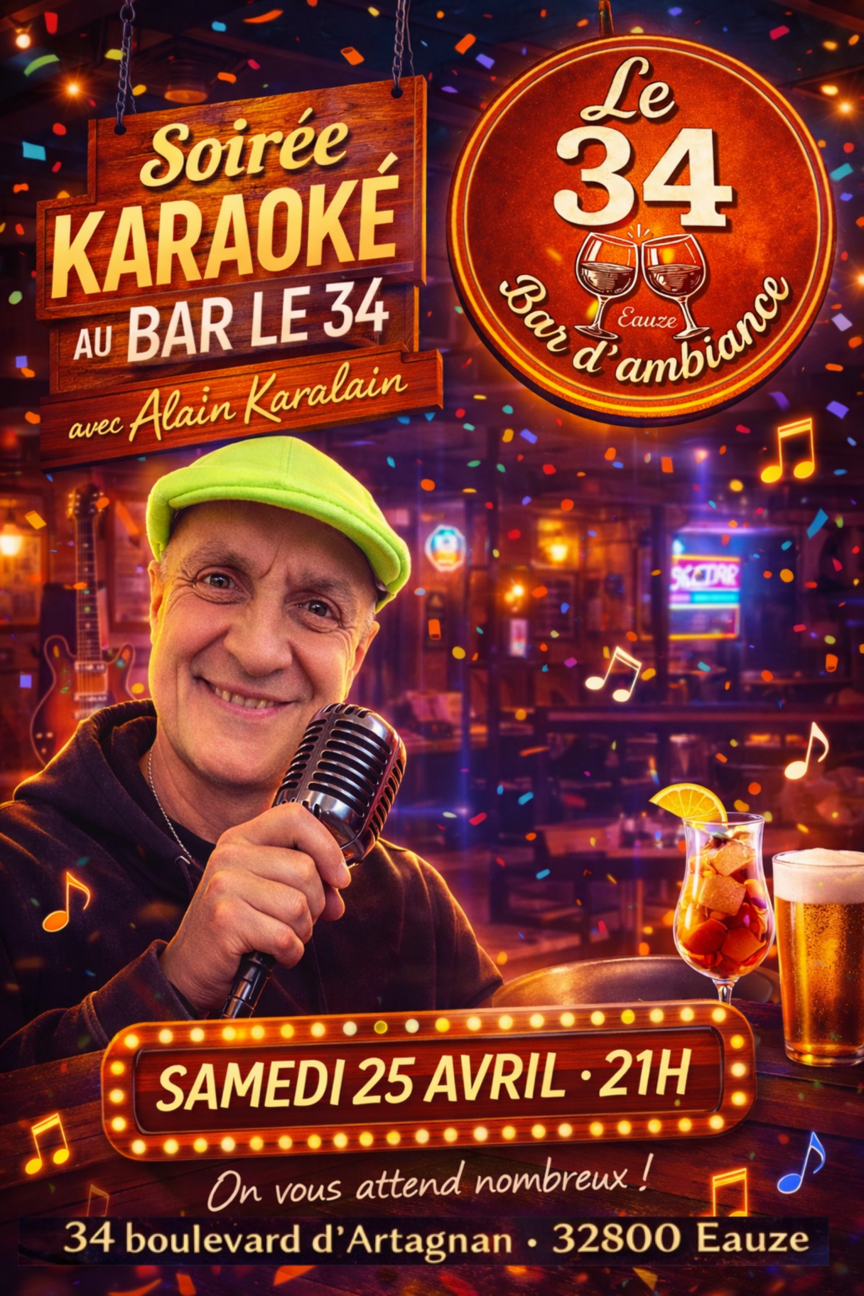 KARAOKÉ AU BAR LE 34