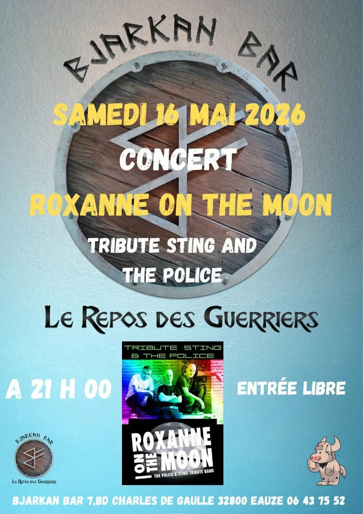 Concert ROXANNE ON THE MOON ( tribute de Police et Sting)au Bjarkan Bar