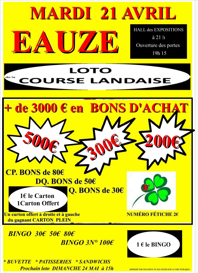 LOTO DE LA COURSE LANDAISE