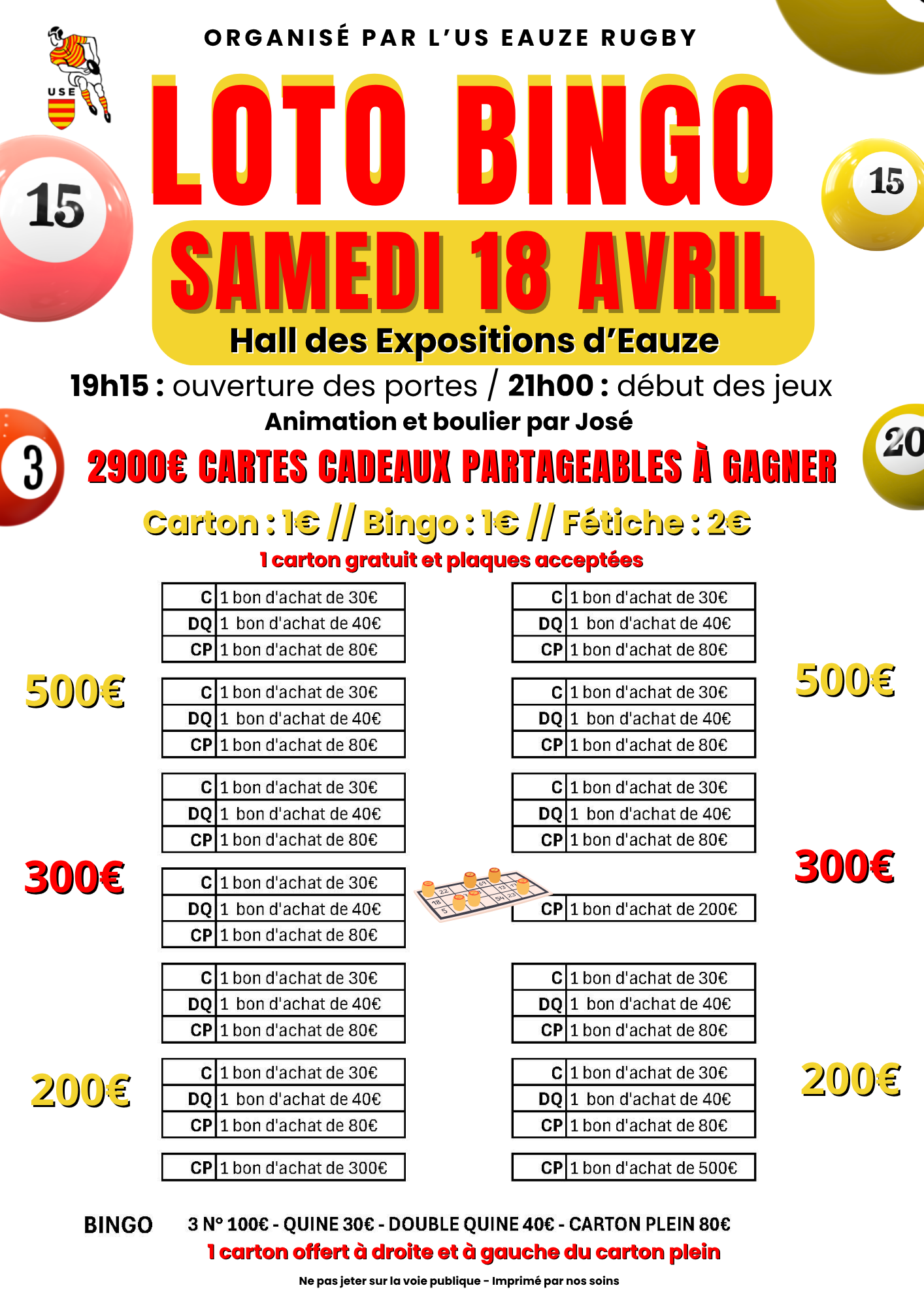 LOTO-BINGO DE L'US EAUZE RUGBY