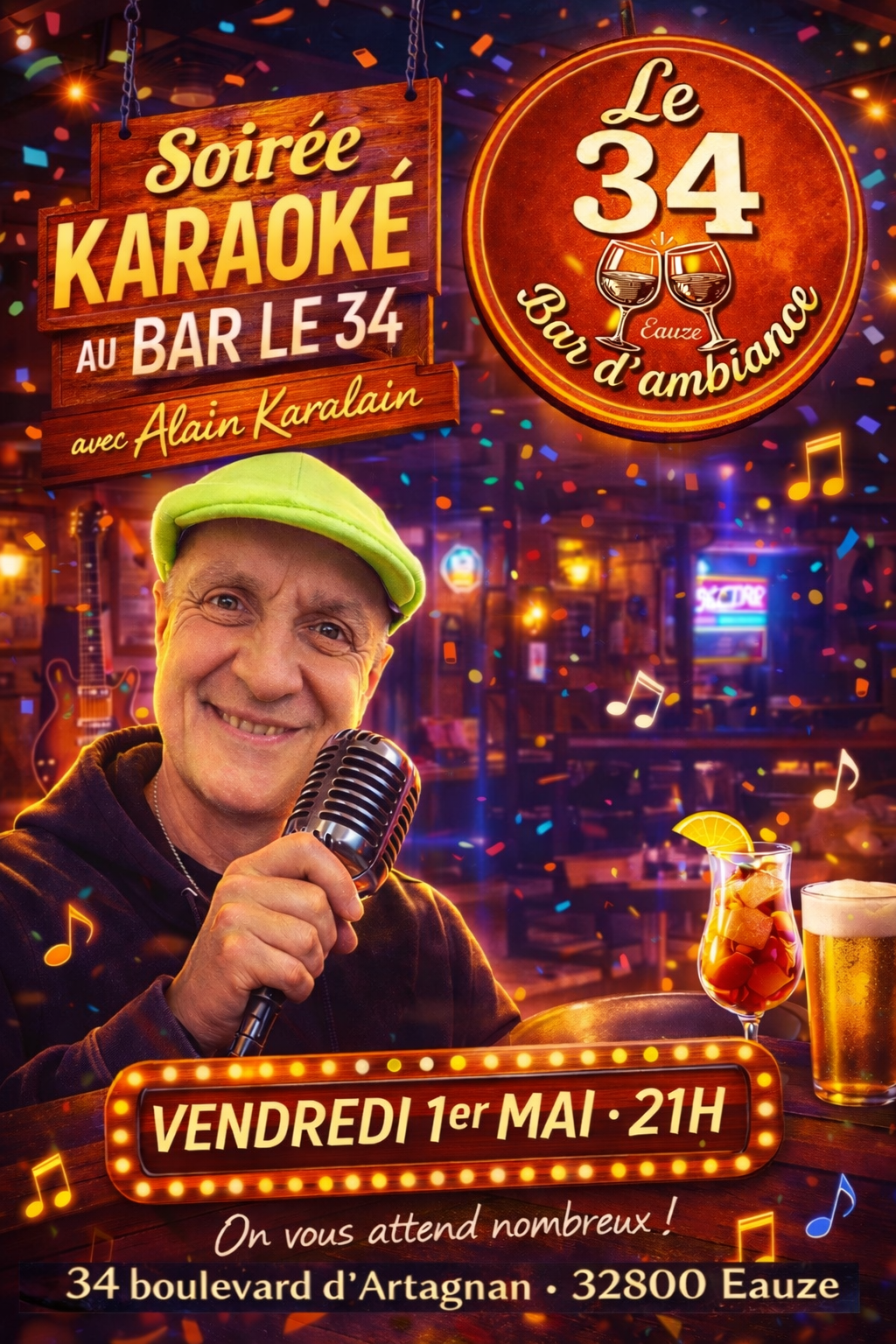 KARAOKÉ AU BAR LE 34