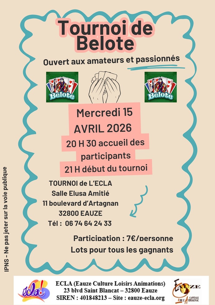 TOURNOI DE BELOTE DE L'ECLA