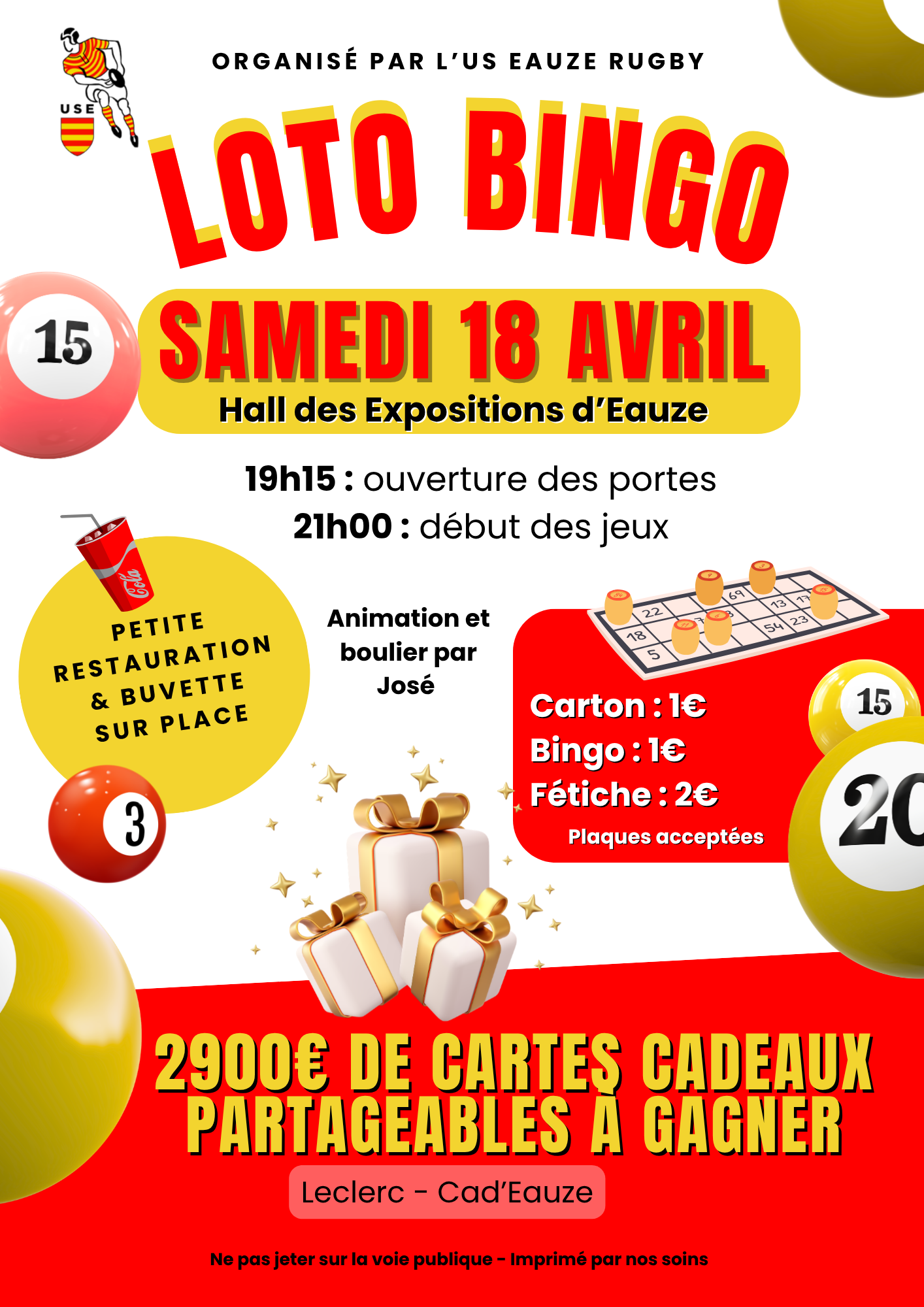 LOTO-BINGO DE L'US EAUZE RUGBY