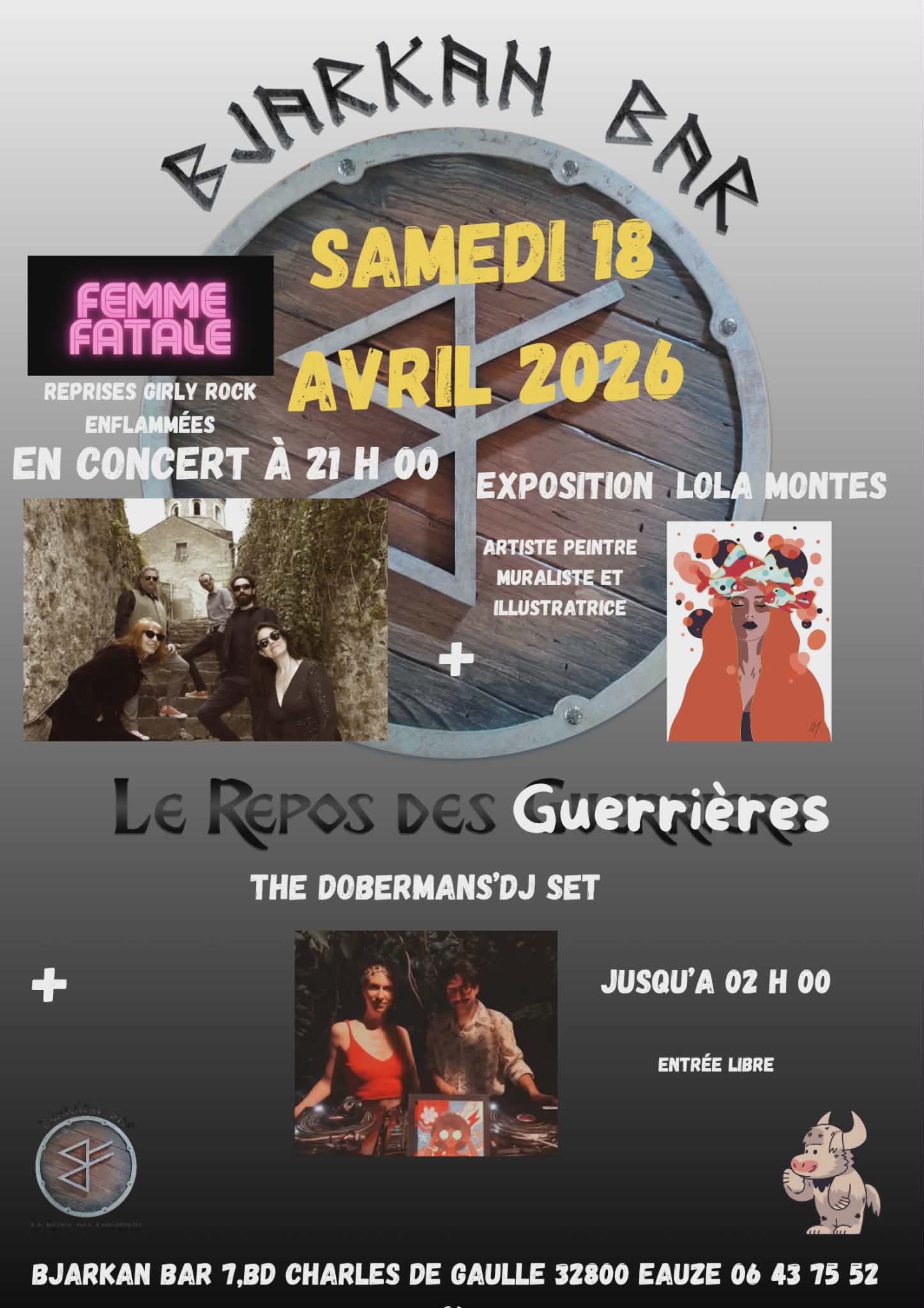 Concert FEMME FATALE au Bjarkan Bar