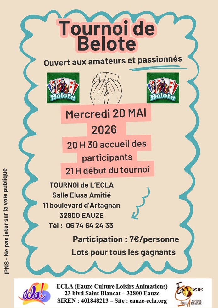 TOURNOI DE BELOTE DE L'ECLA