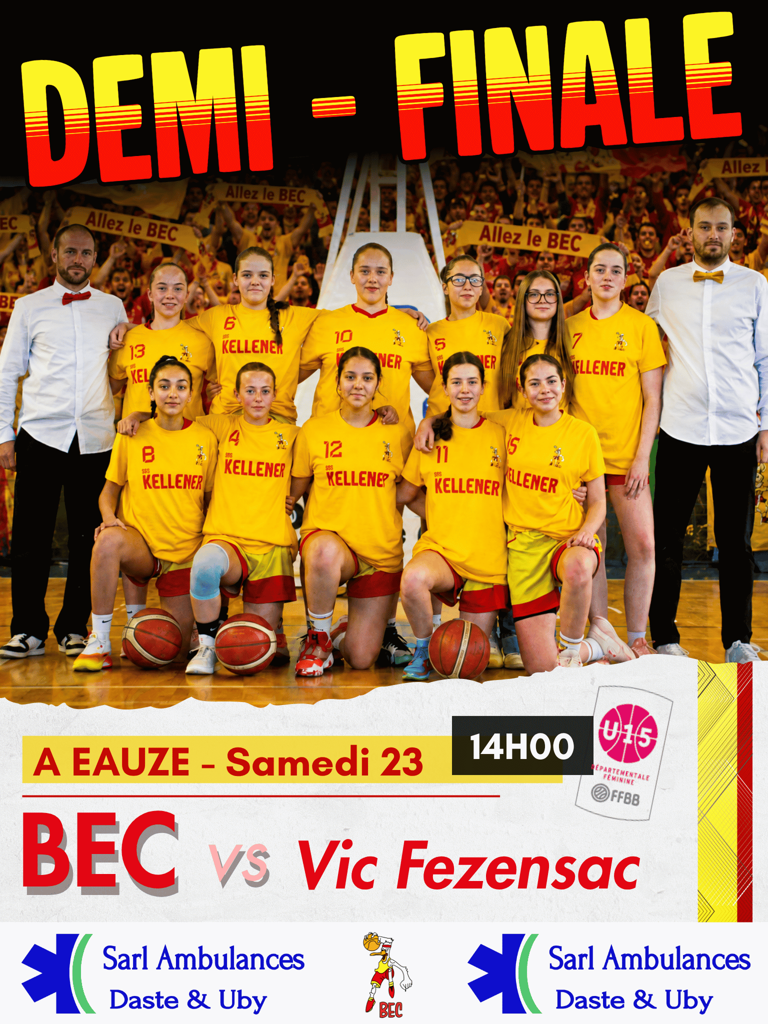 Basket Ball – DEMI-FINALE U15 – 23 Mai 2026