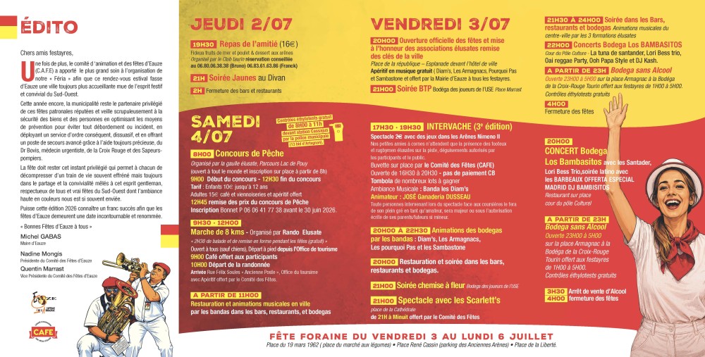 FÉRIA EAUZE DU 3 AU 7 JUILLET