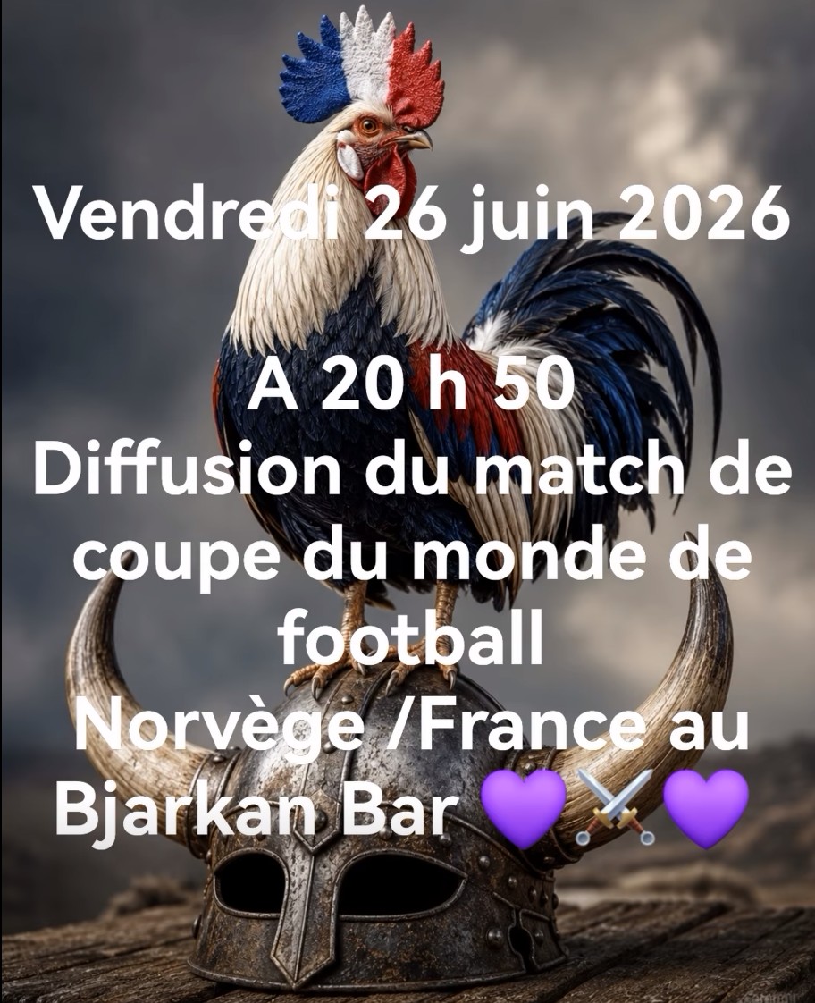 Diffusion du match de coupe du monde de football au Bjarkan