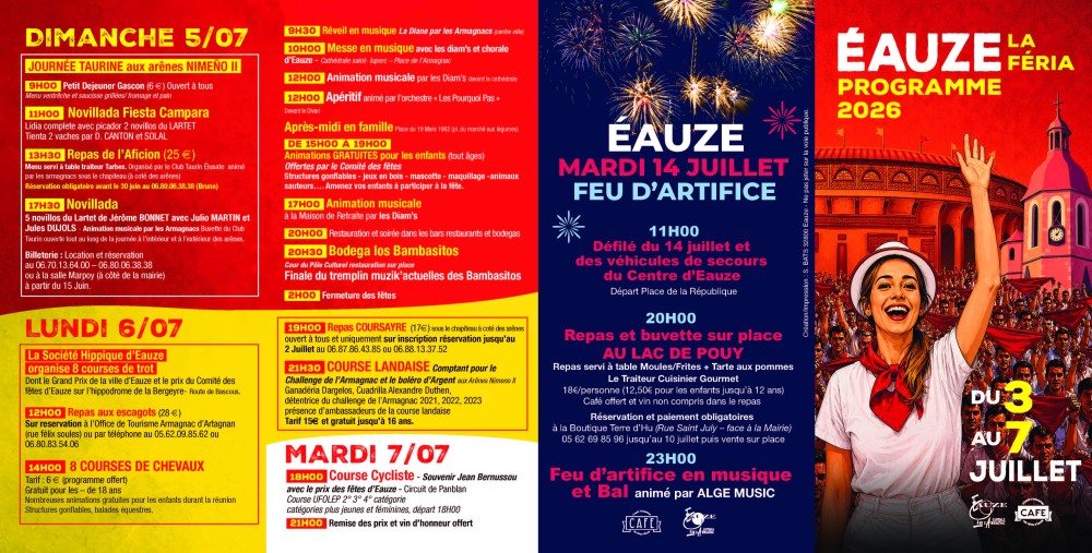FÉRIA EAUZE DU 3 AU 7 JUILLET