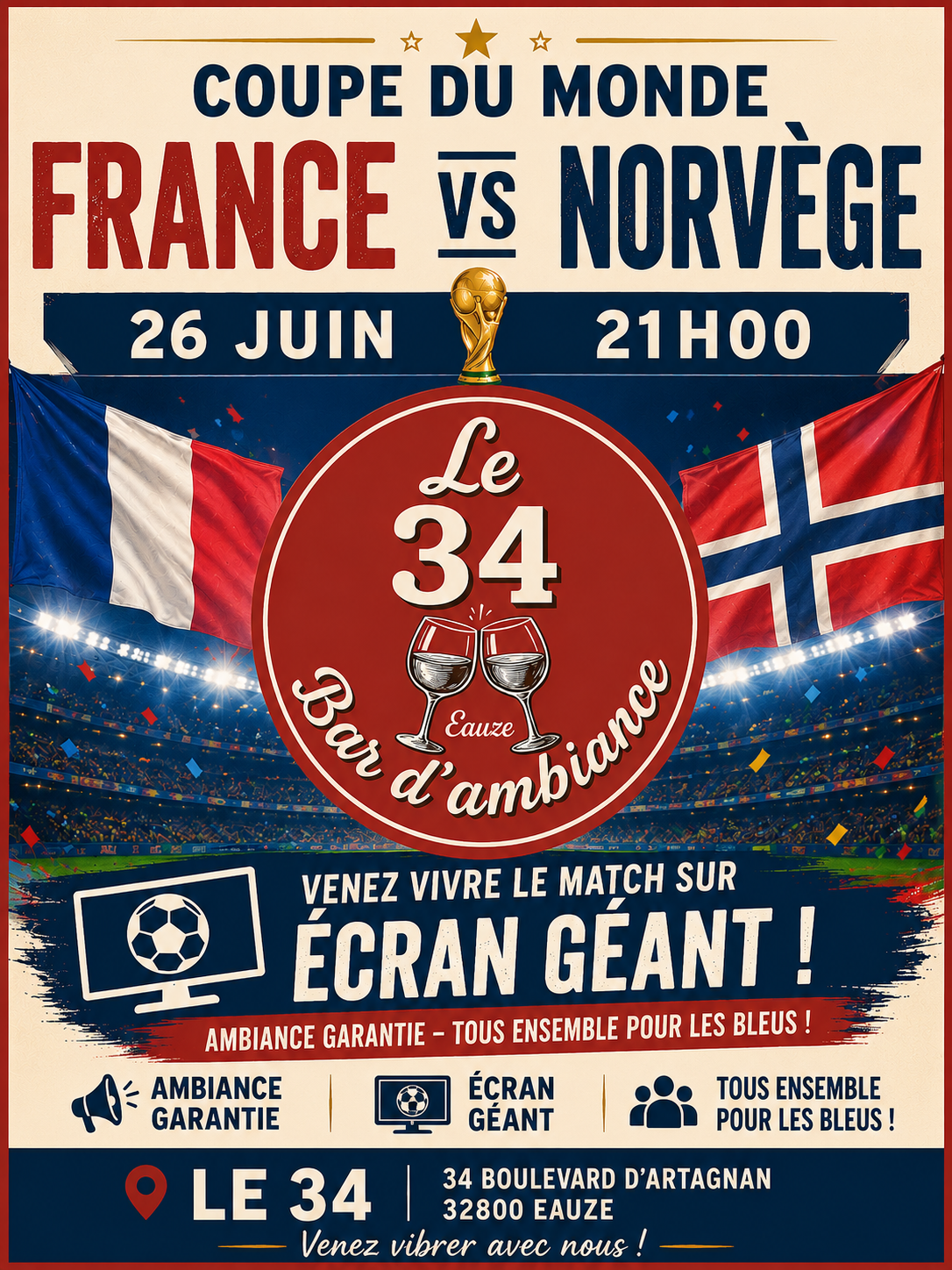 DIFFUSION MATCH DE FOOT – Coupe du Monde