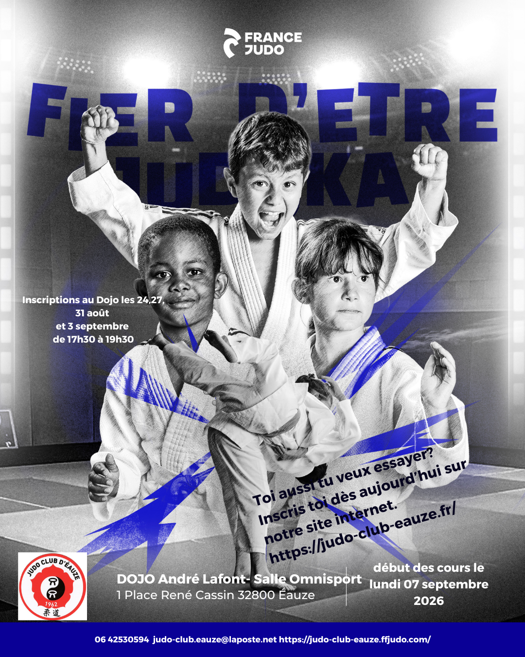 Inscriptions pour la saison 2026-2027 au Judo
