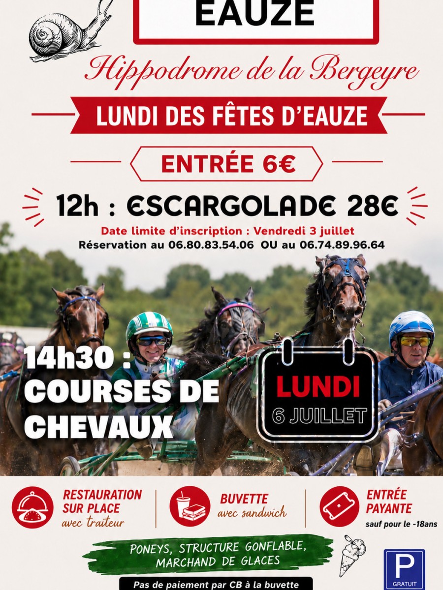 Courses hippique et escargolade - Hipodrome de la Bergeyre