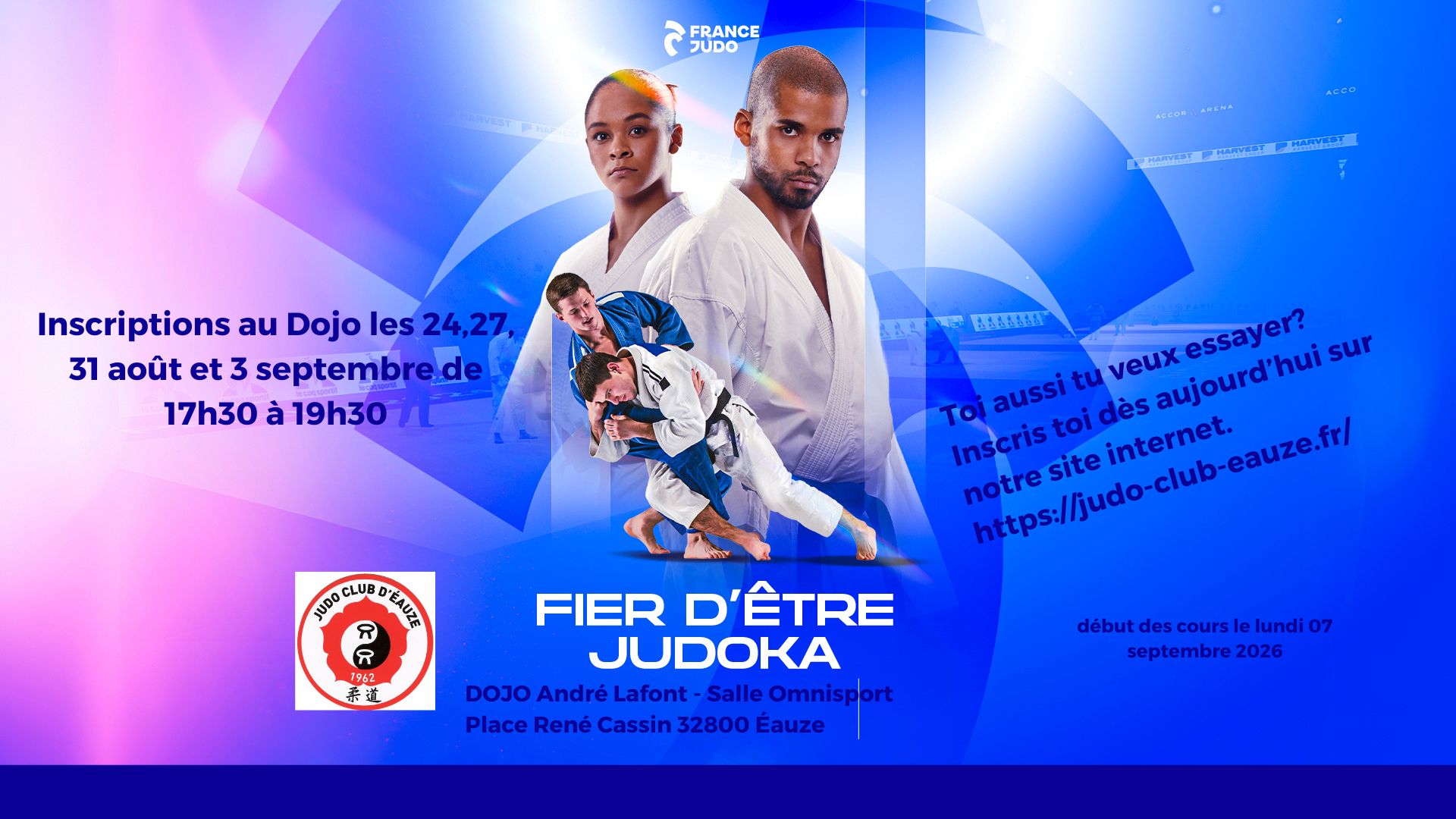 Inscriptions pour la saison 2026-2027 au Judo
