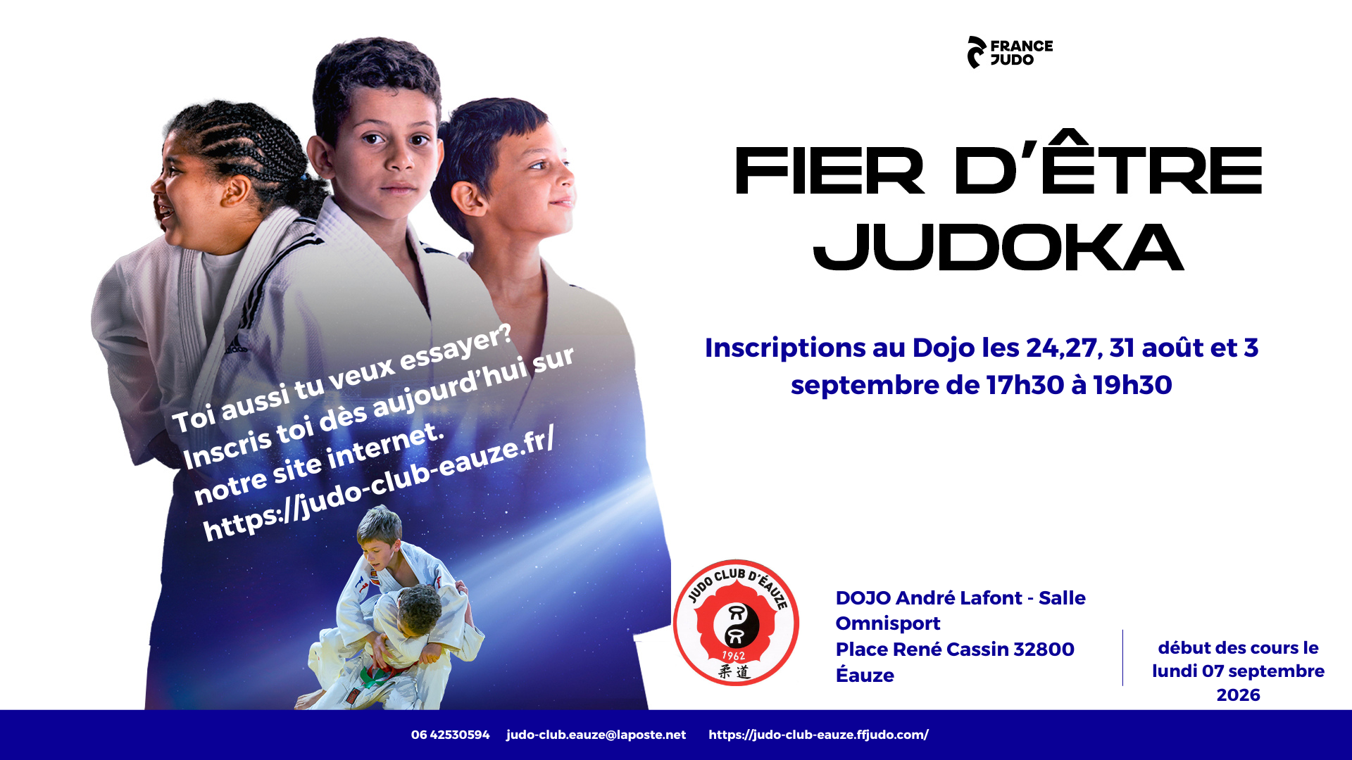 Inscriptions pour la saison 2026-2027 au Judo