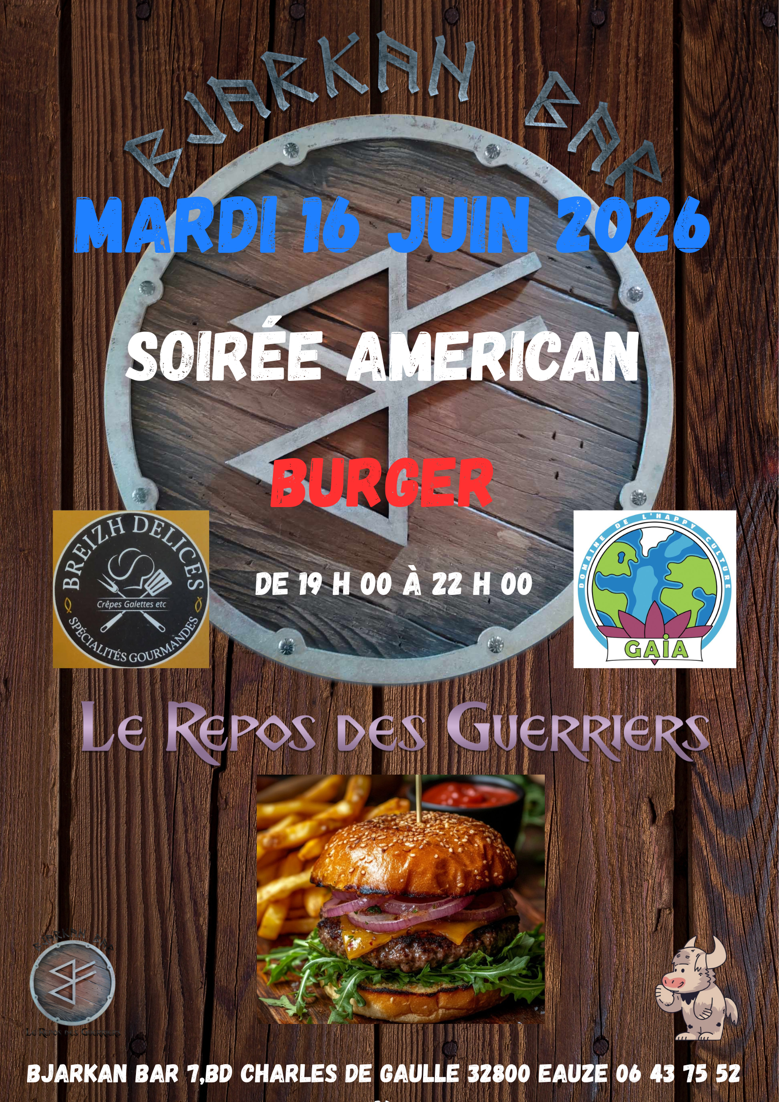 Soirée American Burger au Bjarkan Bar