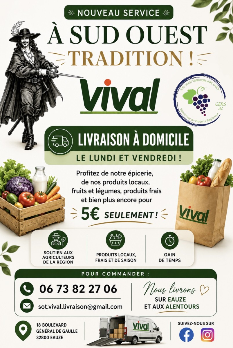 Nouveau service : Livraison à domicile par Sud Ouest Tradition
