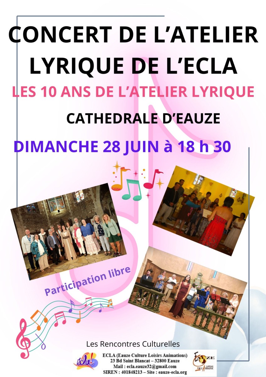 CONCERT LES 10 ANS DE L'ATELIER LYRIQUE DE L'ECLA