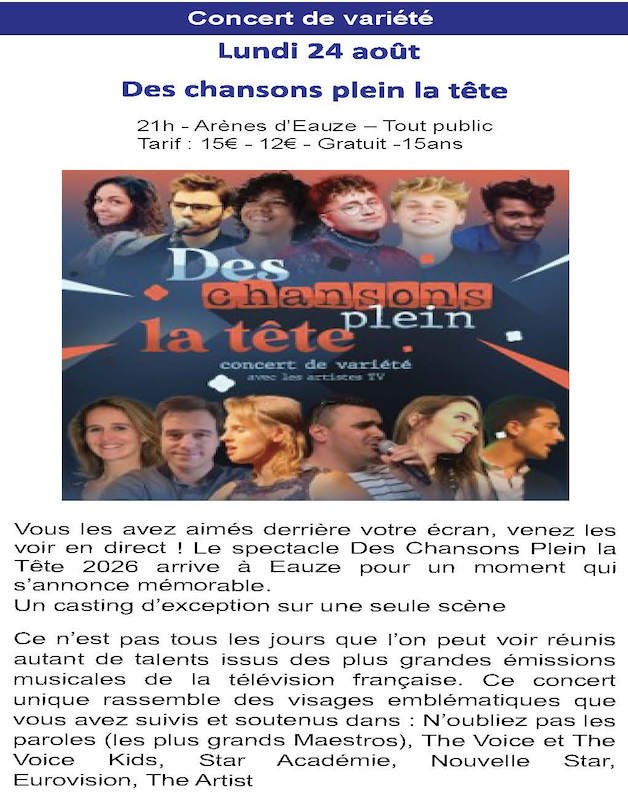 CONCERT DE VARIÉTÉ : DES CHANSONS PLEIN LA TÊTE