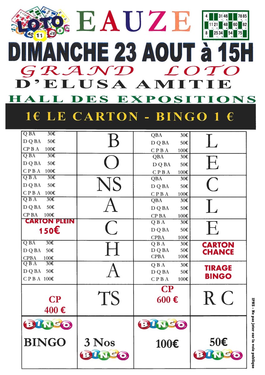 LOTO ÉLUSA AMITIÉ (AOUT)