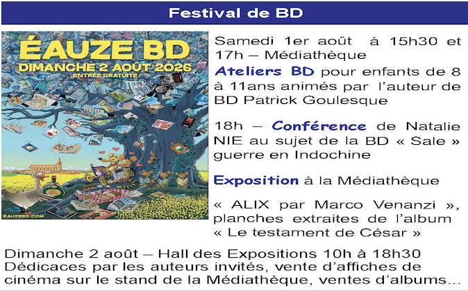 ANIMATIONS À L'OCCASION DU FESTIVAL DE BD D'EAUZE