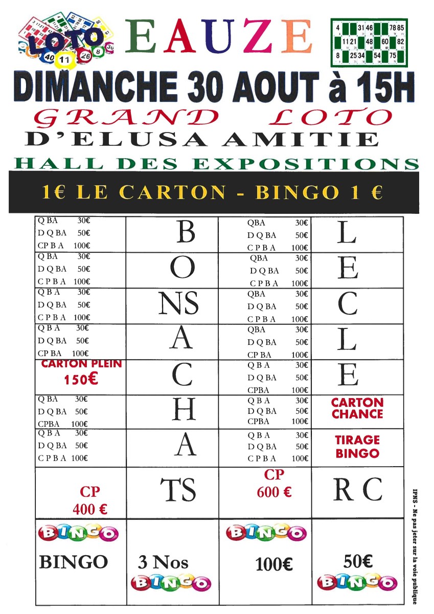 LOTO ÉLUSA AMITIÉ (AOUT)