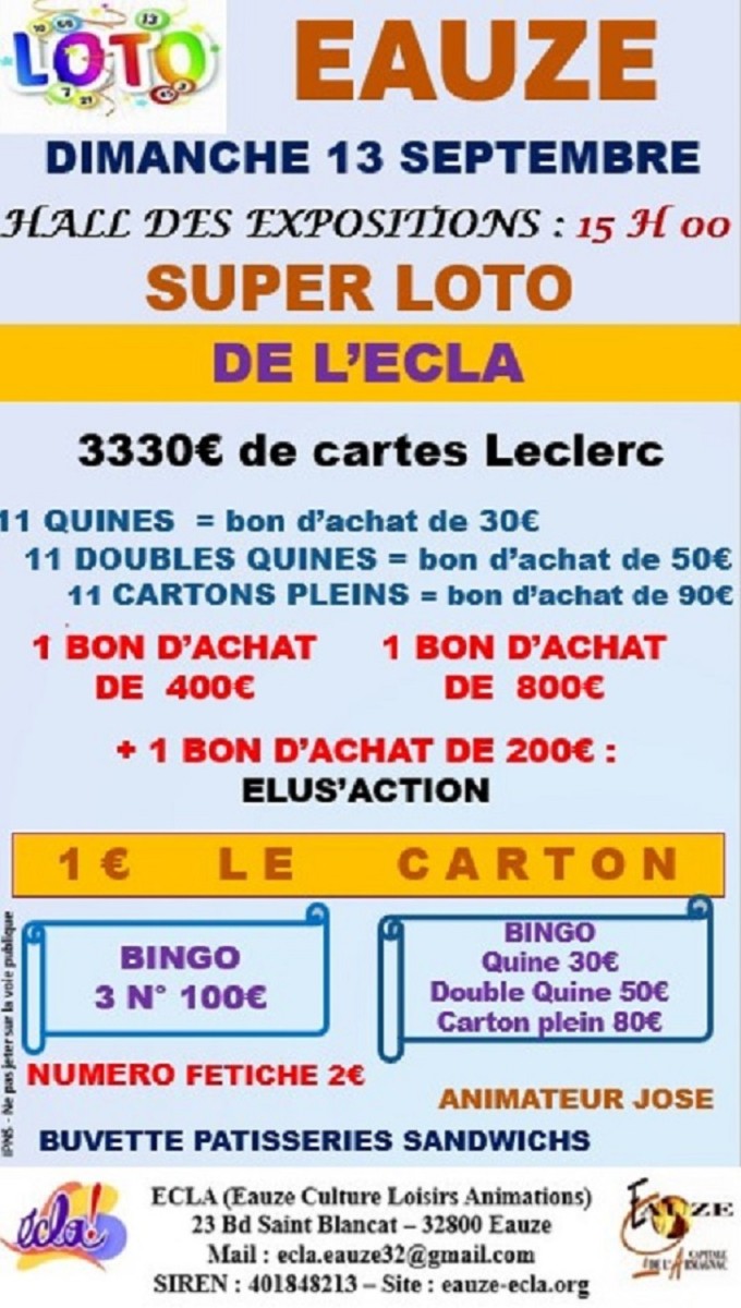 SUPER LOTO ANNUEL DE L'ECLA