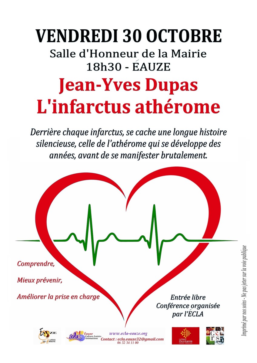 CONFÉRENCE JEAN-YVES DUPAS (CARDIOLOGUE) : L'INFARCTUS OU ATHEROME