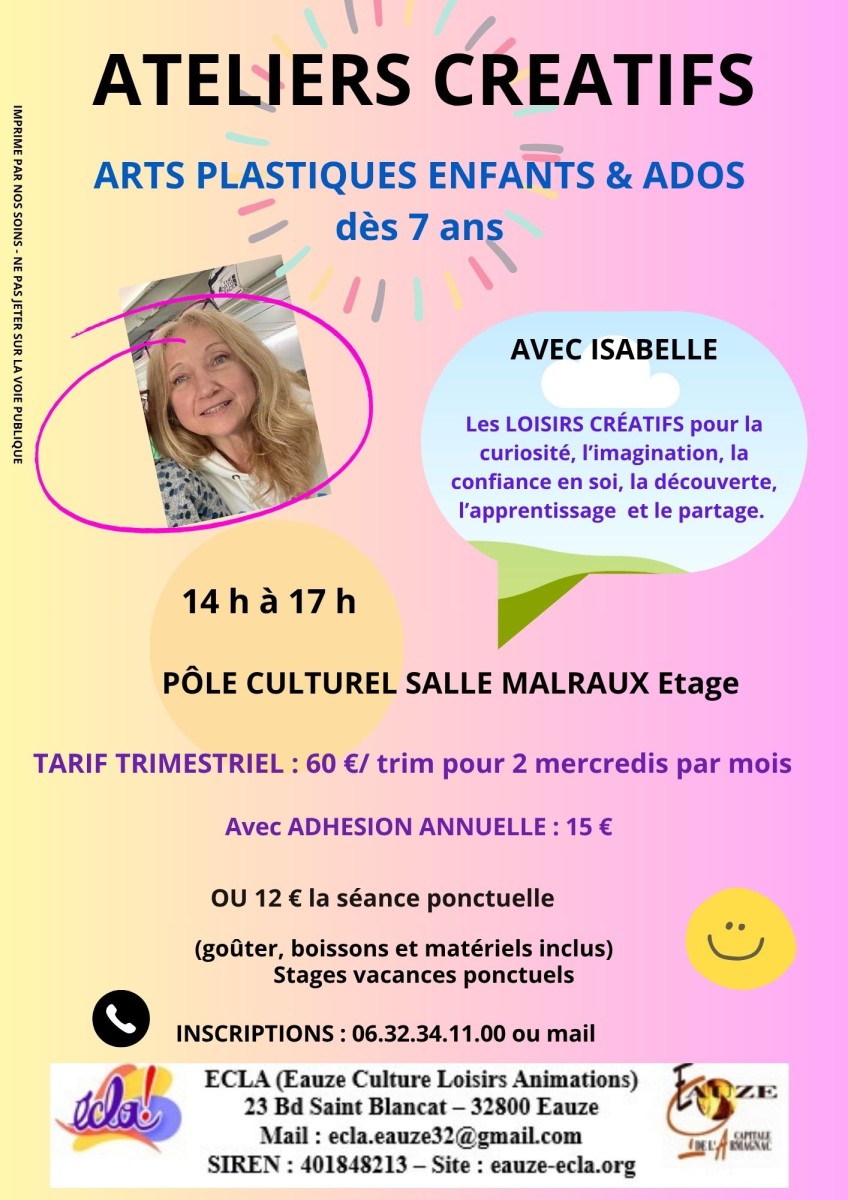 LES ARTS CRÉATIFS POUR LES JEUNES