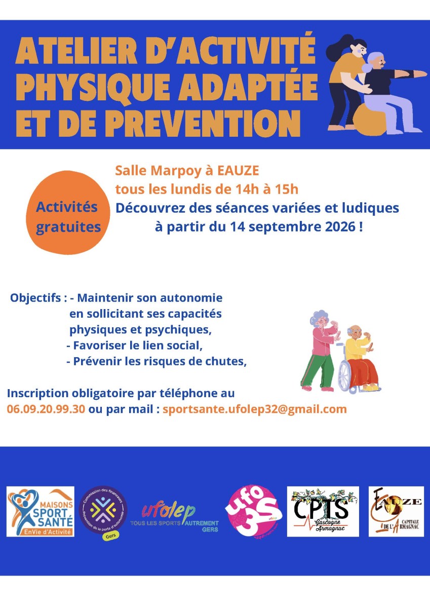 ATELIER D’ACTIVITÉ PHYSIQUE ADAPTÉE ET DE PRÉVENTION