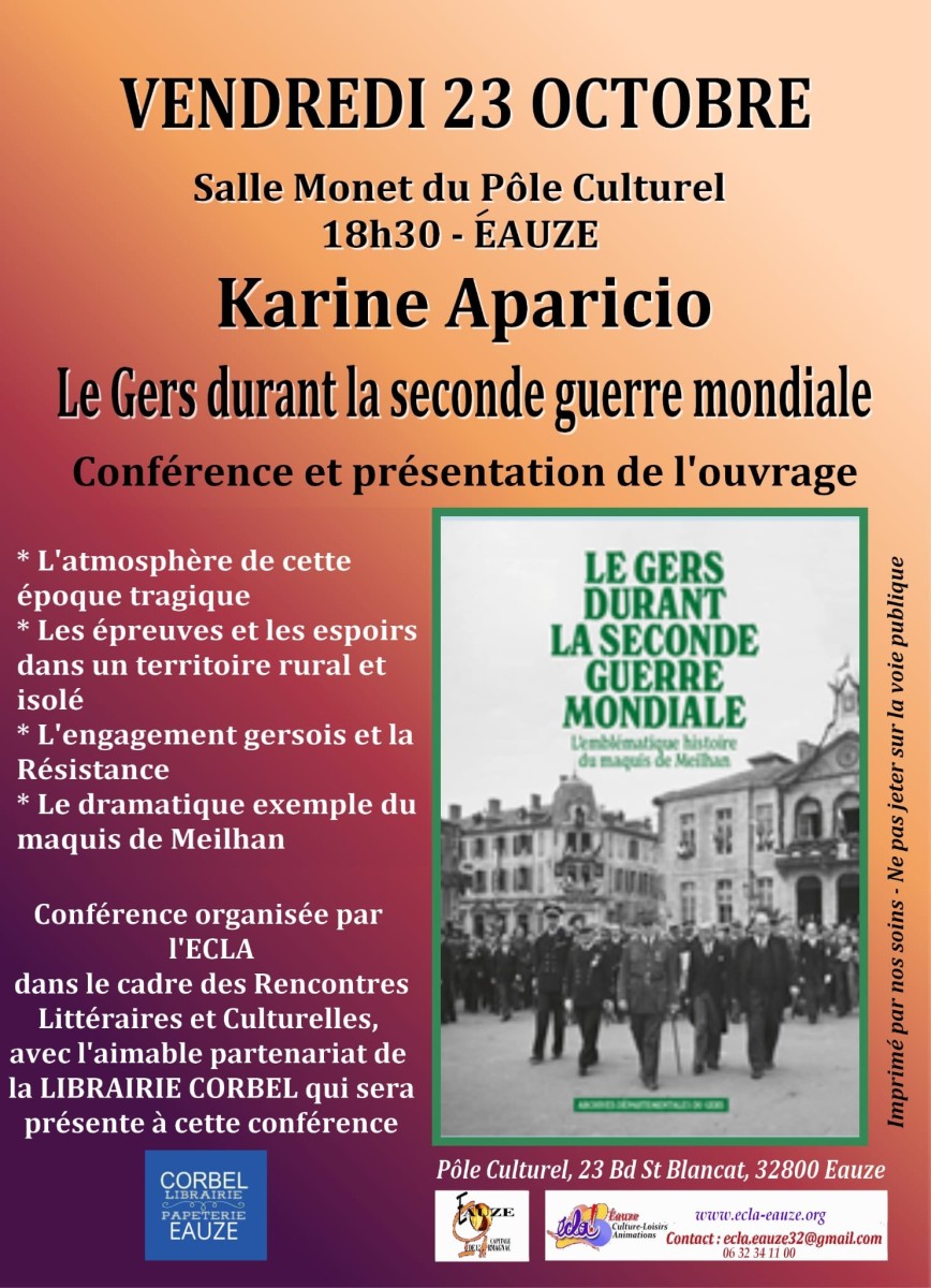CONFÉRENCE : LE GERS PENDANT LA 2E GUERRE MONDIALE ET LA RÉSISTANCE