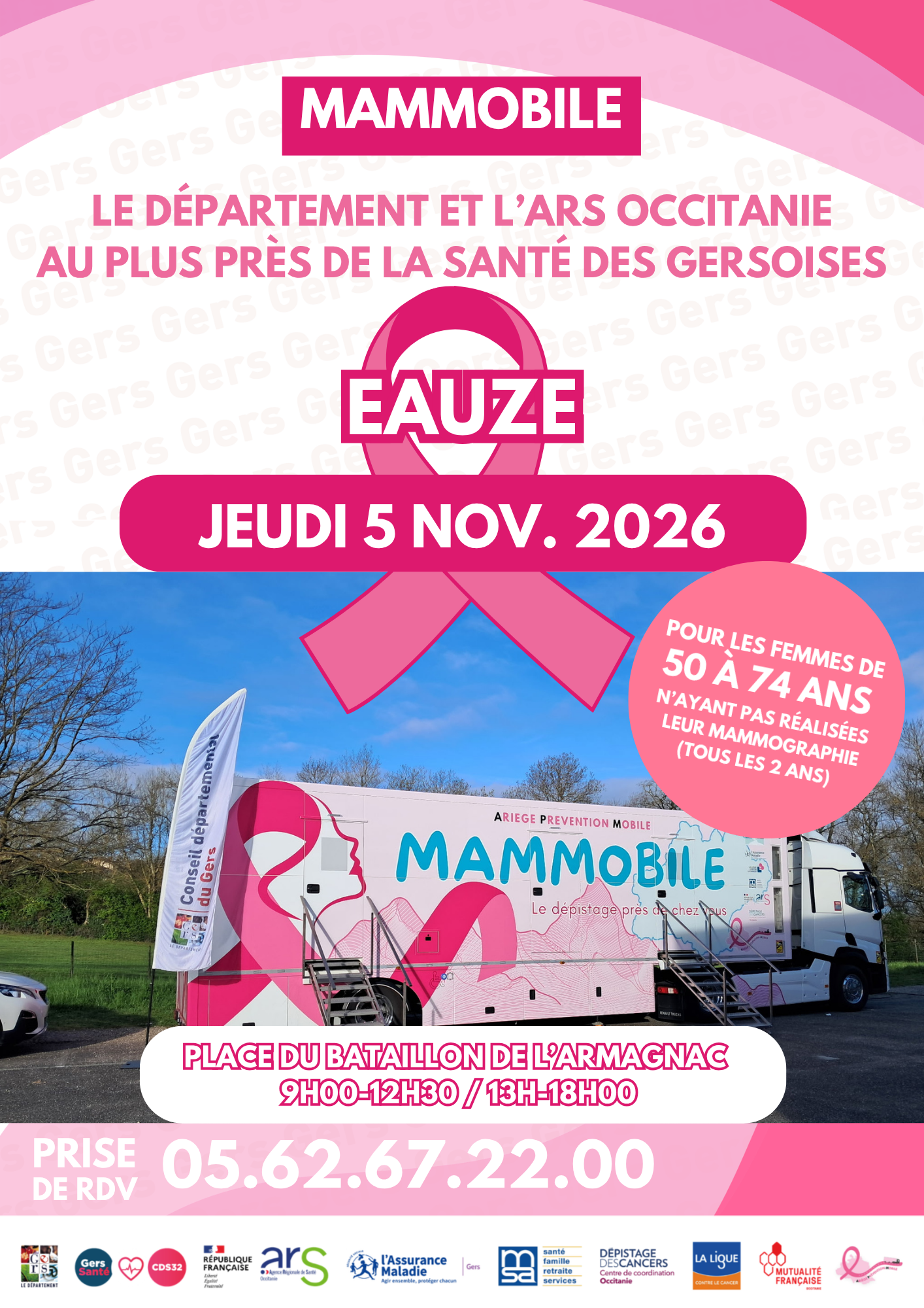 OCTOBRE ROSE : LE MAMMOBILE FAIT ESCALE À EAUZE !