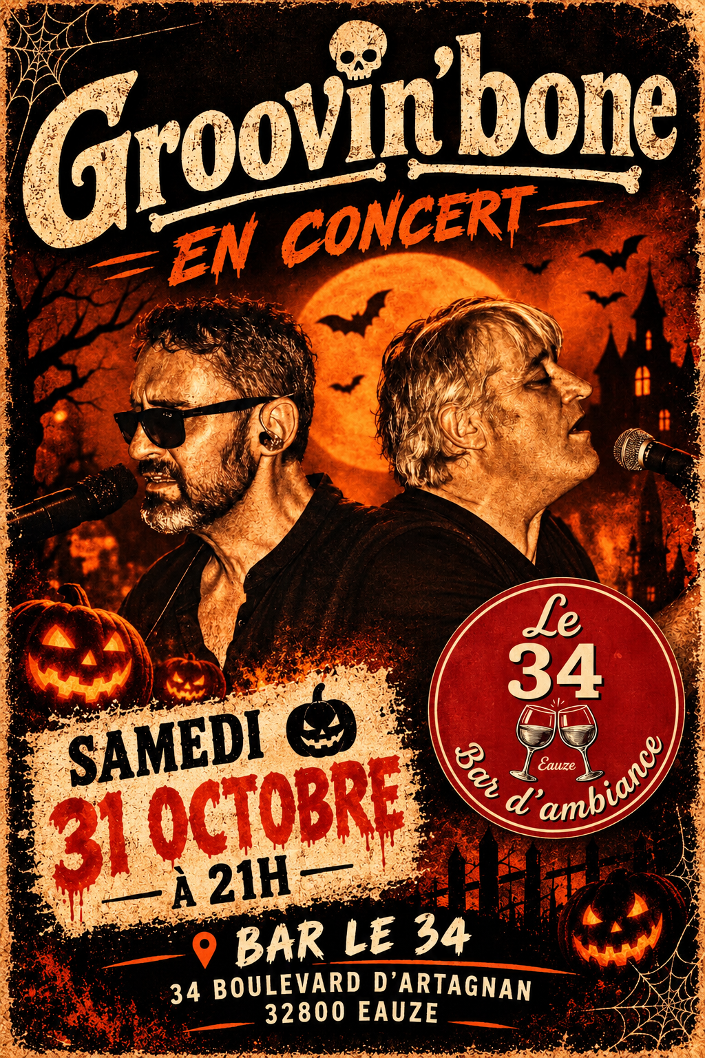 Concert d'halloween au Bar Le 34